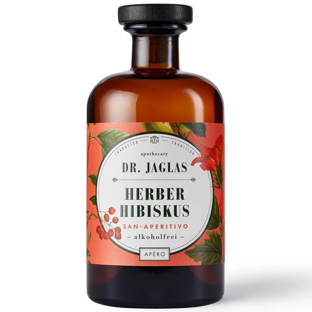 Herber Hibiskus | alkoholfreier Aperitif | 0,5 L | Dr. Jaglas